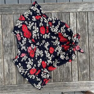 Madewell Floral Wrap blouse - Red and White